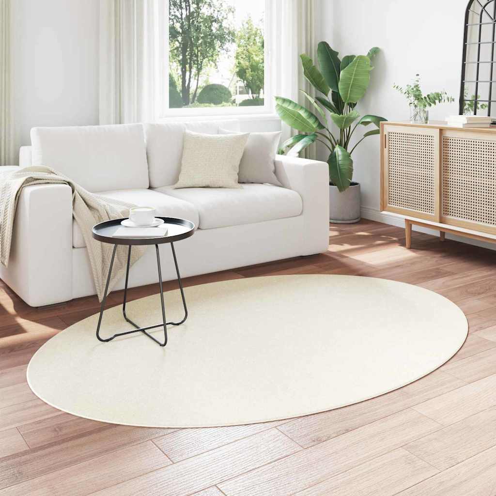 Teppich HUARTE Creme 140 x 200 cm 100 % Polyester