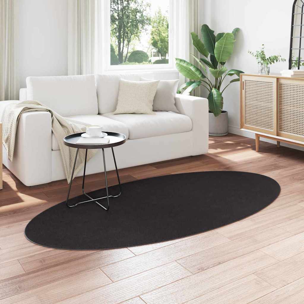 Teppich HUARTE Schwarz 100 x 200 cm 100 % Polyester