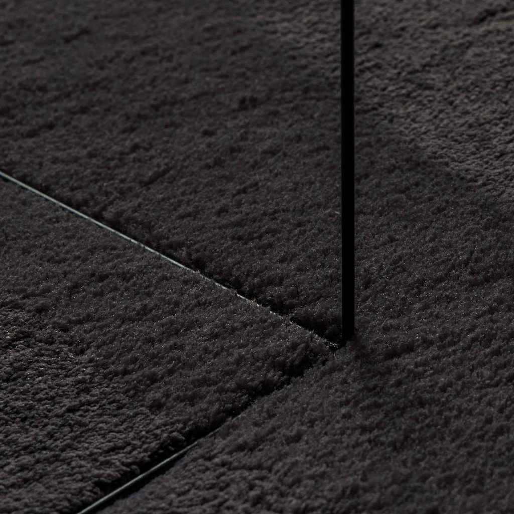 Teppich HUARTE Schwarz 120 x 170 cm 100 % Polyester