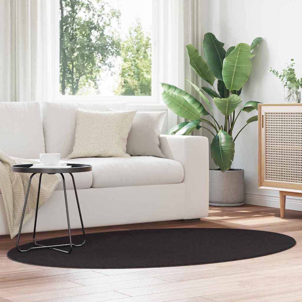 Teppich HUARTE Schwarz 120 x 170 cm Polyester