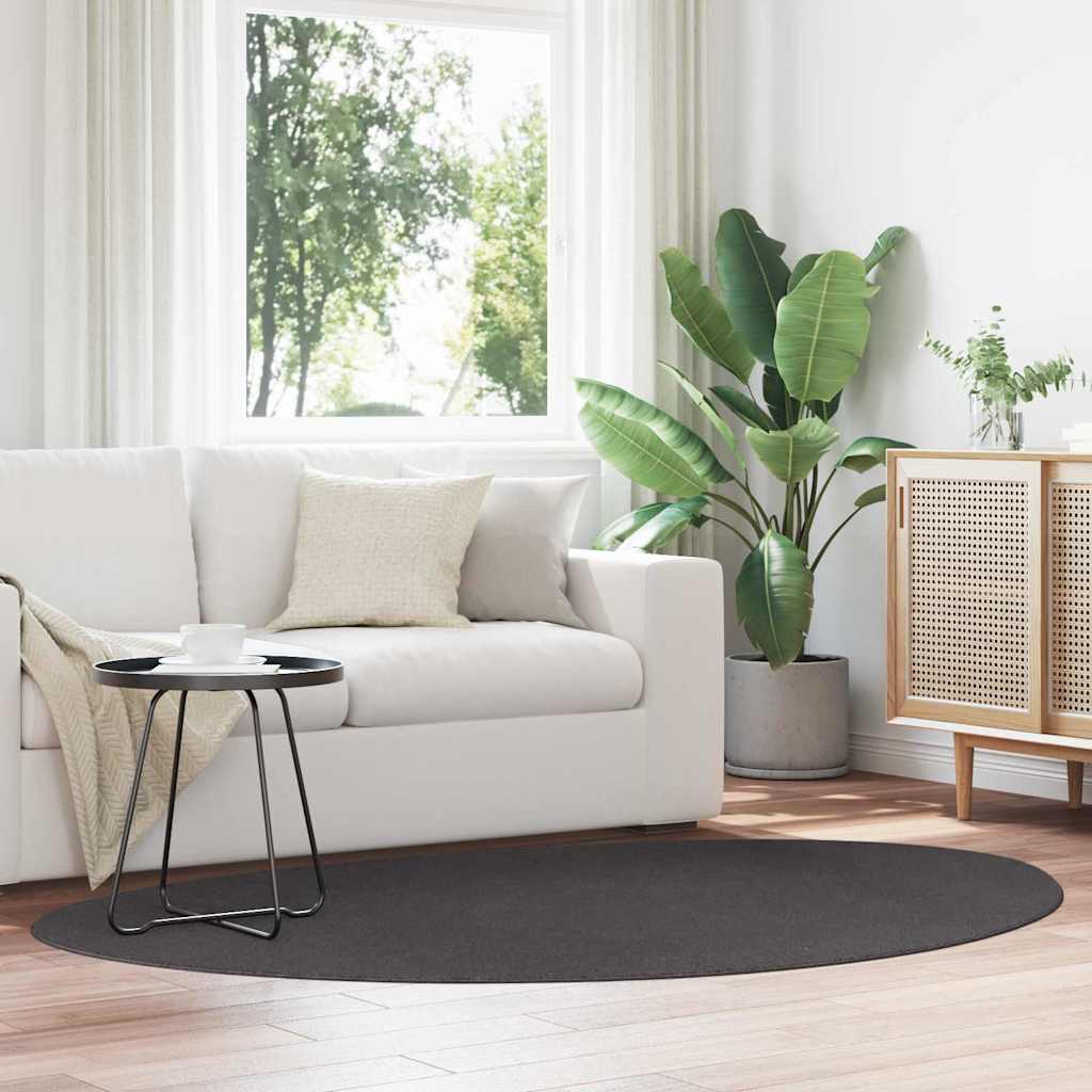Teppich HUARTE Anthrazit 140 x 200 cm Polyester