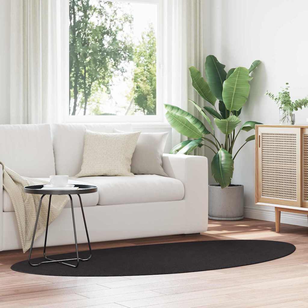 Teppich HUARTE Schwarz 100 x 200 cm Polyester