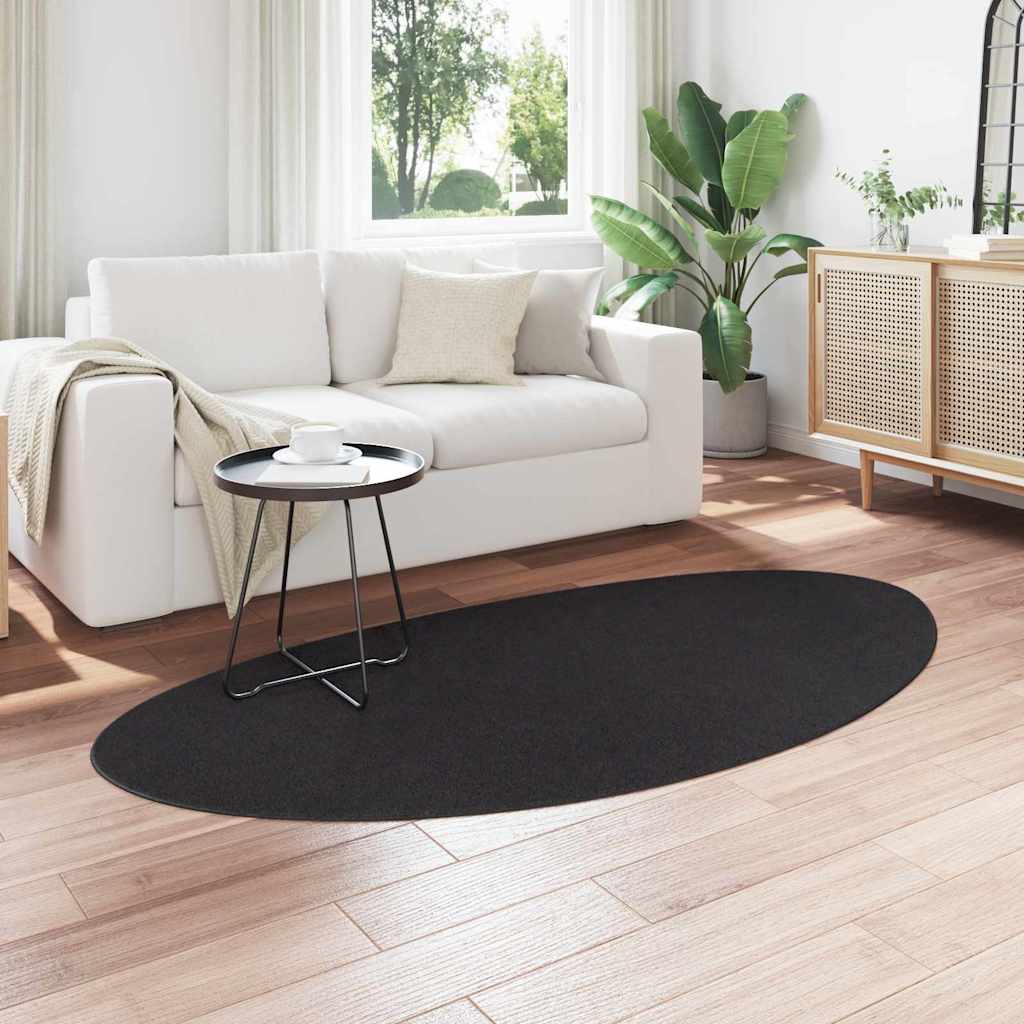 Teppich HUARTE Schwarz 100 x 200 cm Polyester