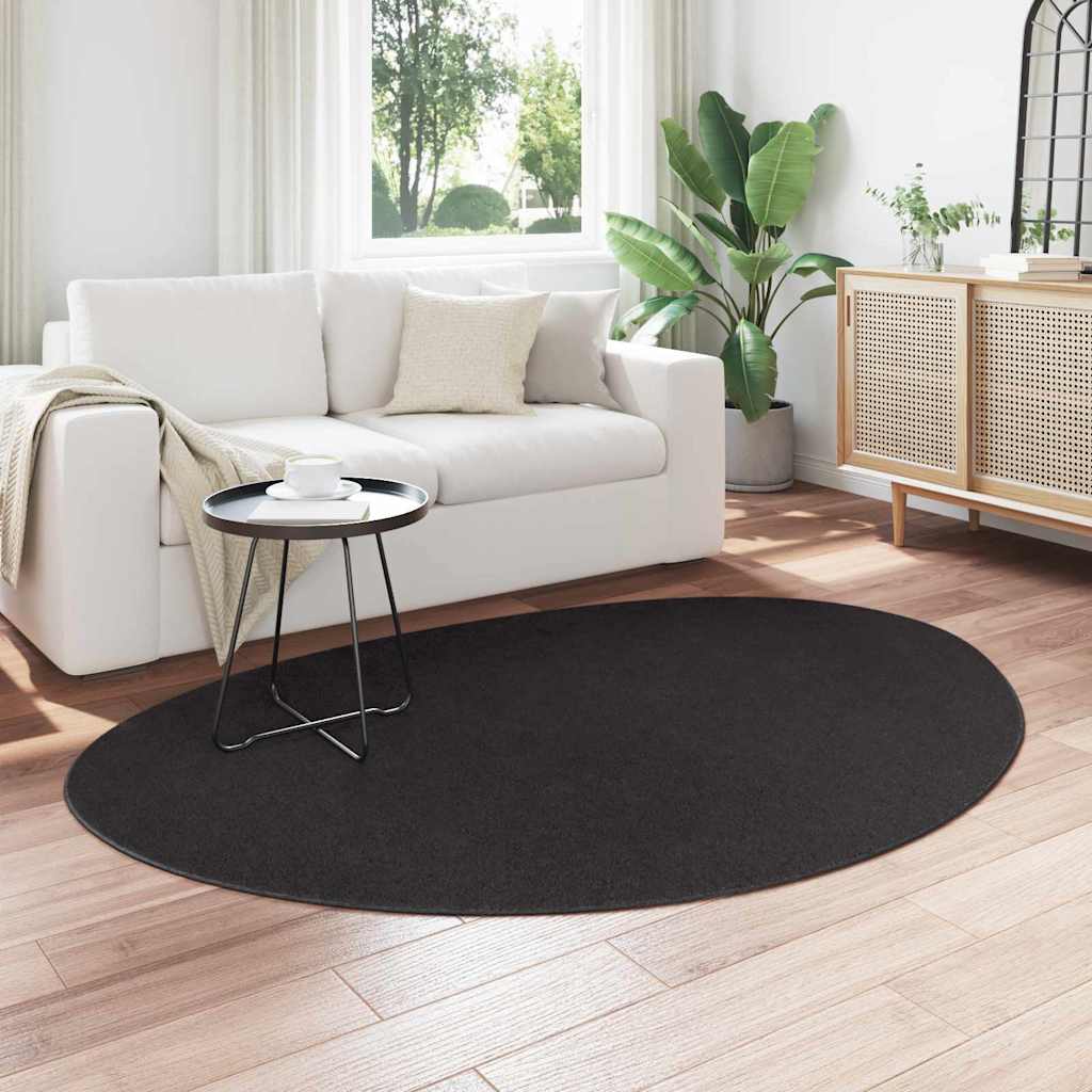 Teppich HUARTE Schwarz 140 x 200 cm Polyester