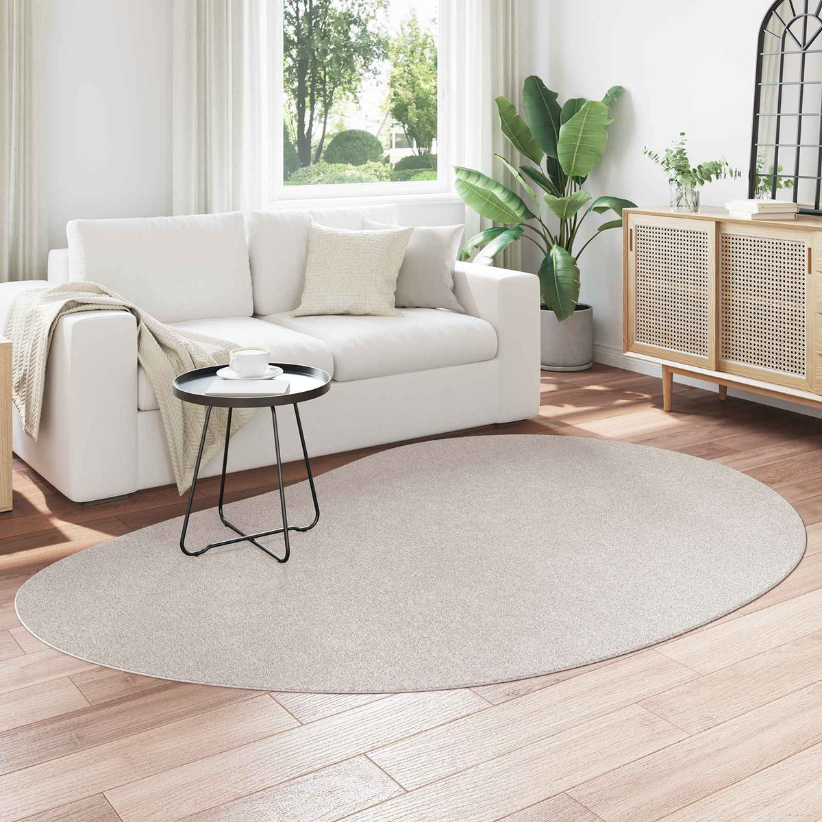 Teppich HUARTE Sand 140 x 200 cm Polyester
