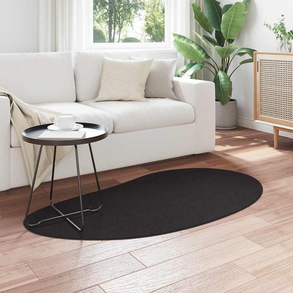 Teppich HUARTE Schwarz 80 x 150 cm Polyester