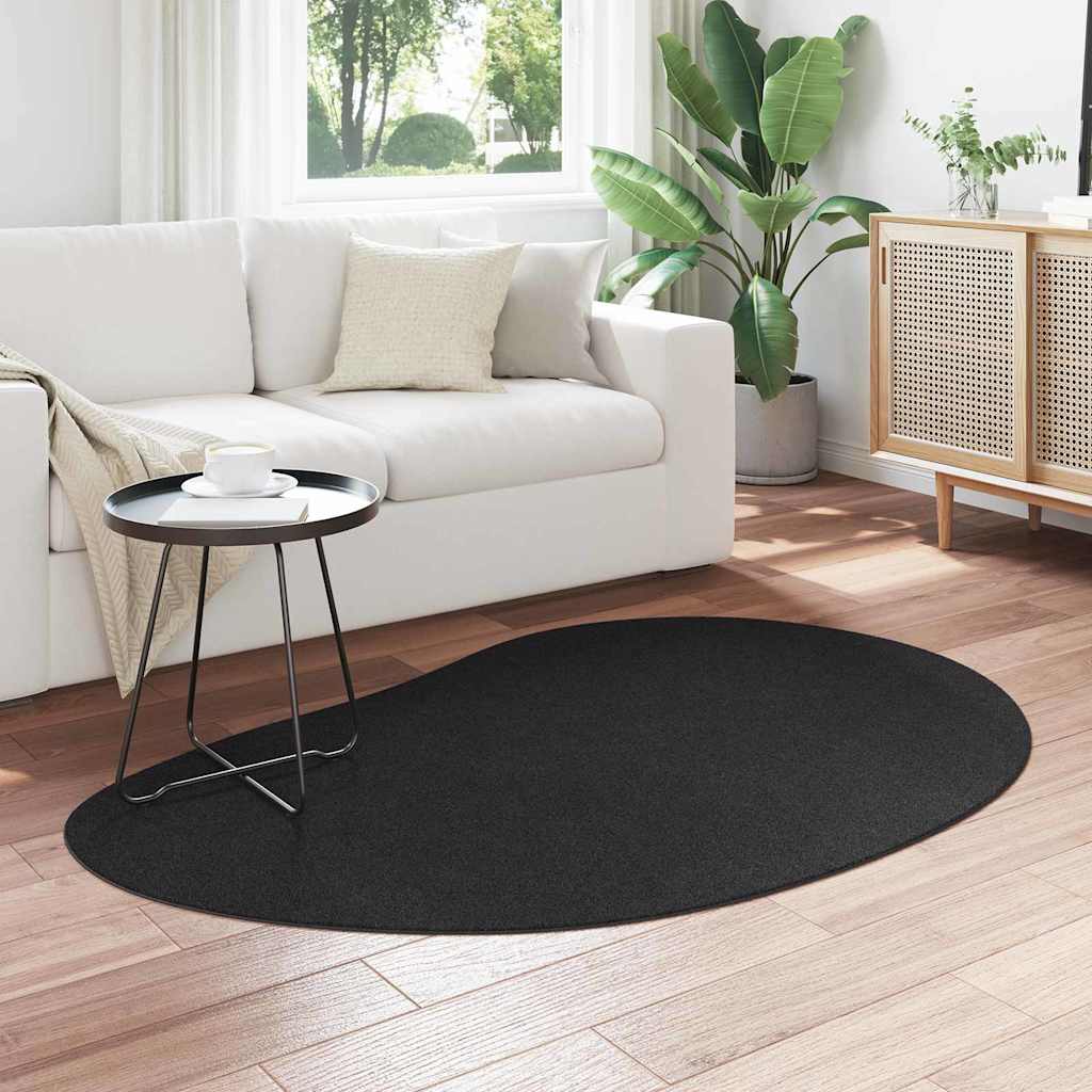 Teppich HUARTE Schwarz 120 x 170 cm Polyester