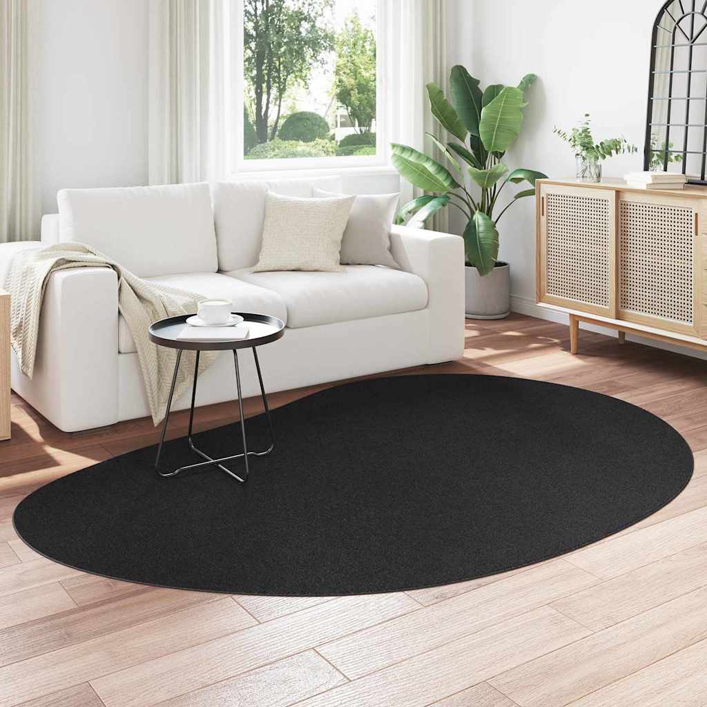 Teppich HUARTE Schwarz 160 x 230 cm Polyester