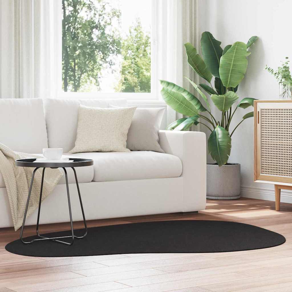 Teppich HUARTE Schwarz 120 x 170 cm Polyester