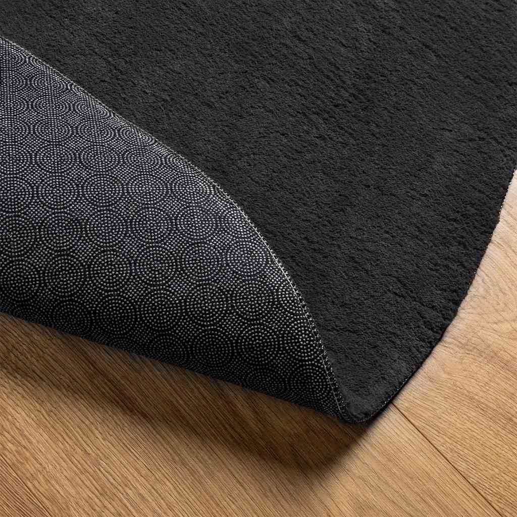 Teppich HUARTE Schwarz 140 x 200 cm Polyester