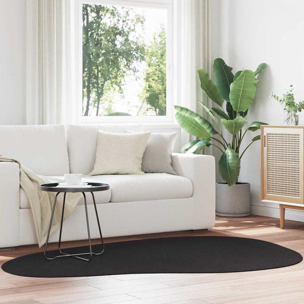 Teppich HUARTE Schwarz 140 x 200 cm Polyester