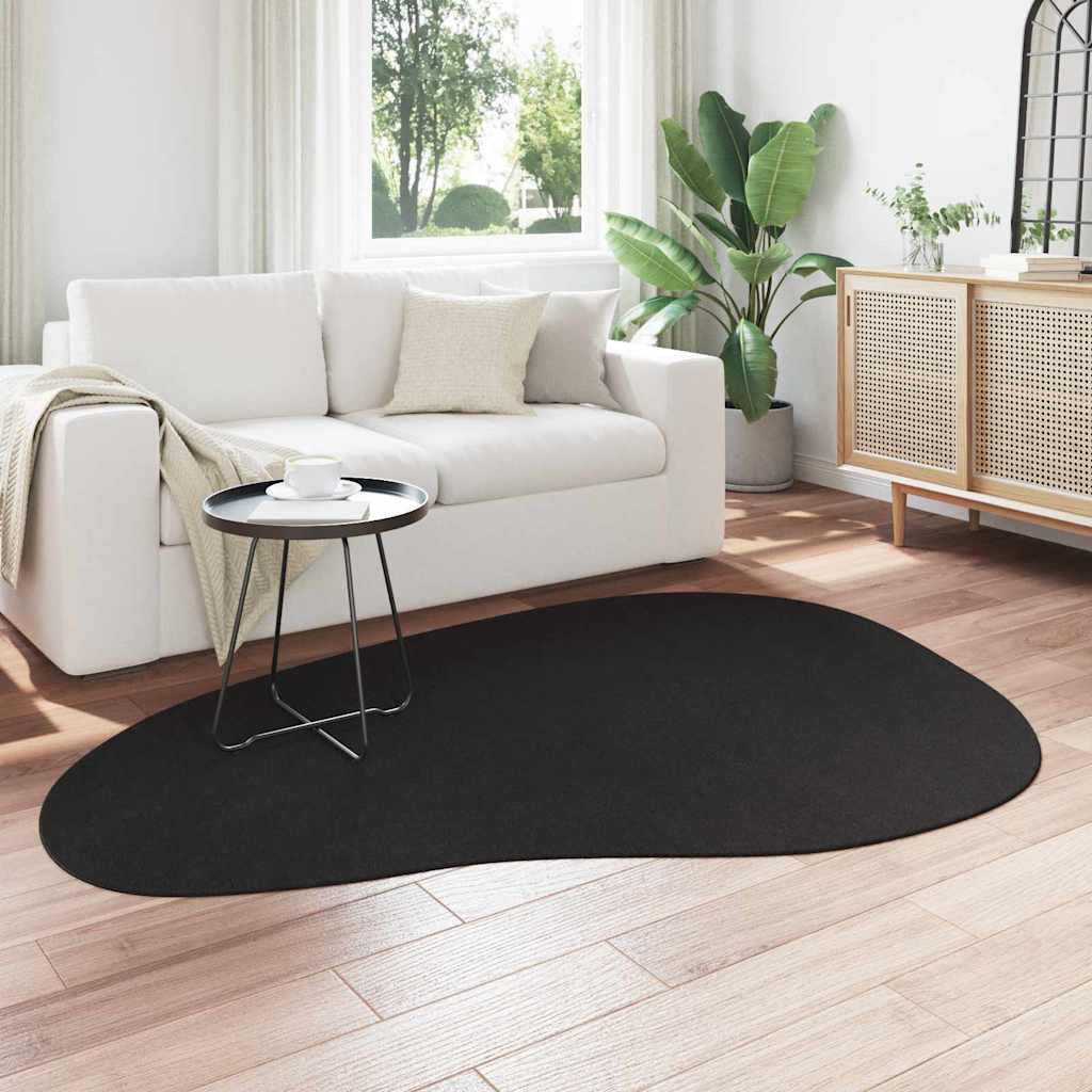 Teppich HUARTE Schwarz 140 x 200 cm Polyester