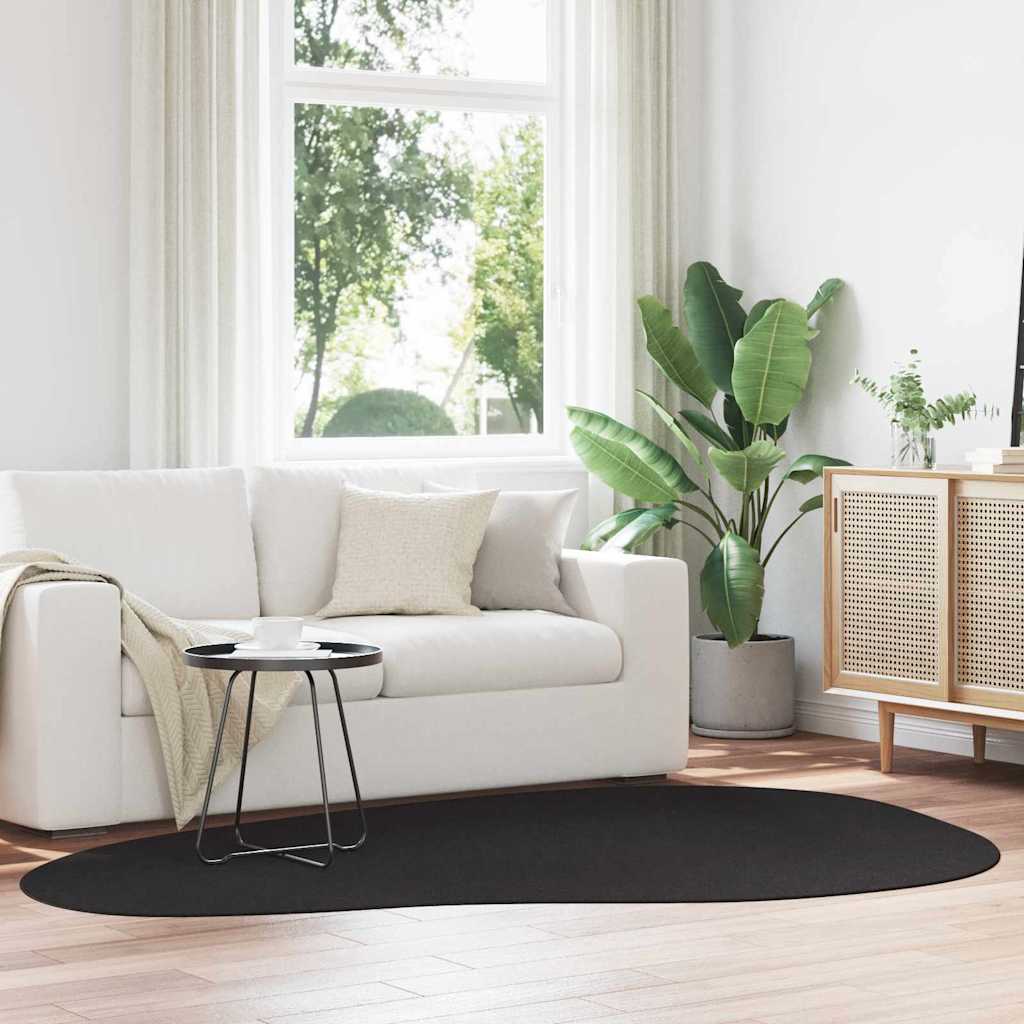 Teppich HUARTE Schwarz 160 x 230 cm Polyester