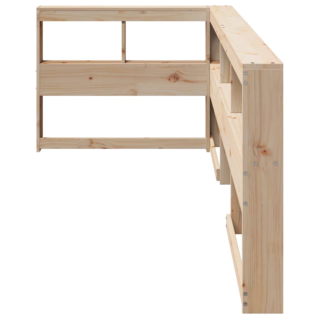 Kopfteil mit Bücherregal L-Form 100 cm Massivholz Kiefer