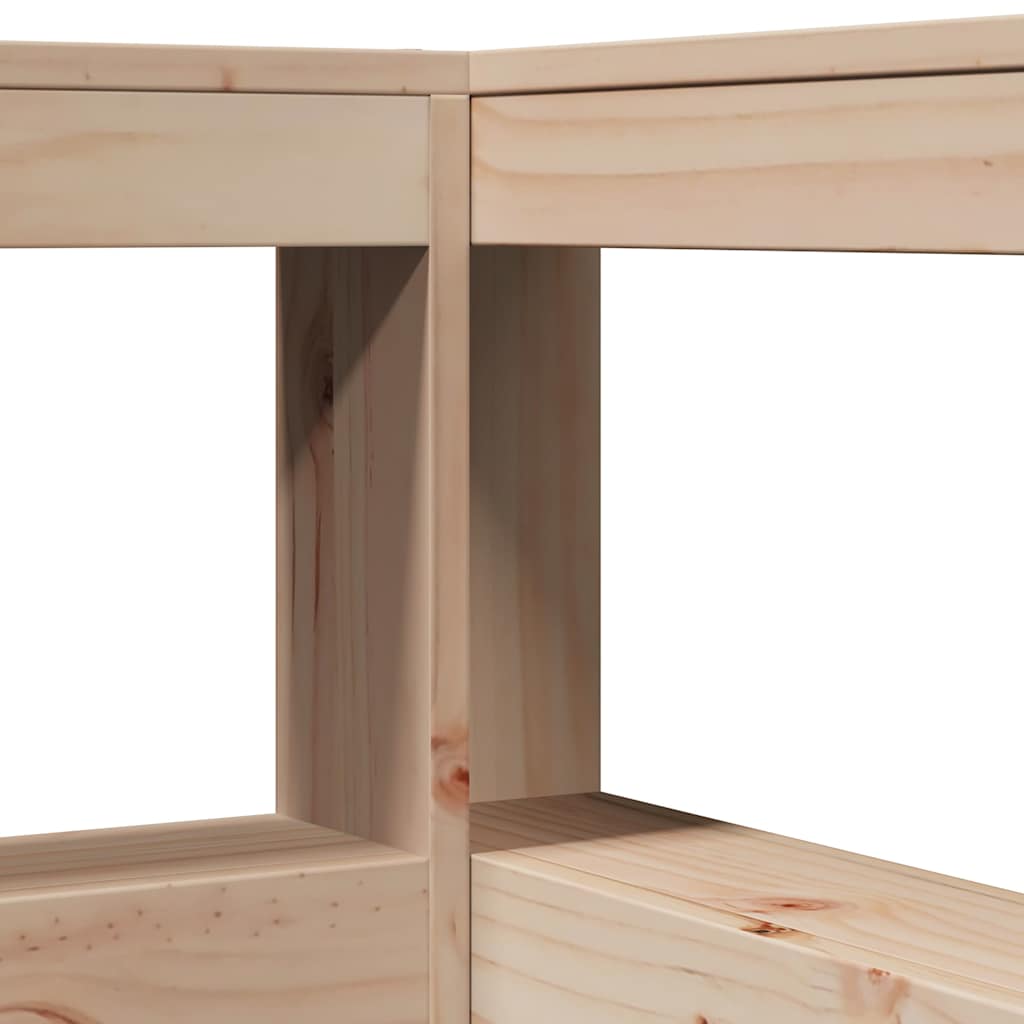 Tête de lit avec bibliothèque en L 80 cm en pin massif