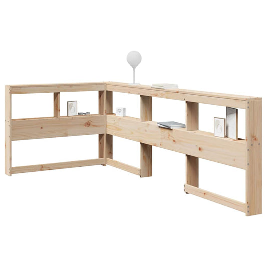 Tête de lit avec bibliothèque en L 80 cm en pin massif