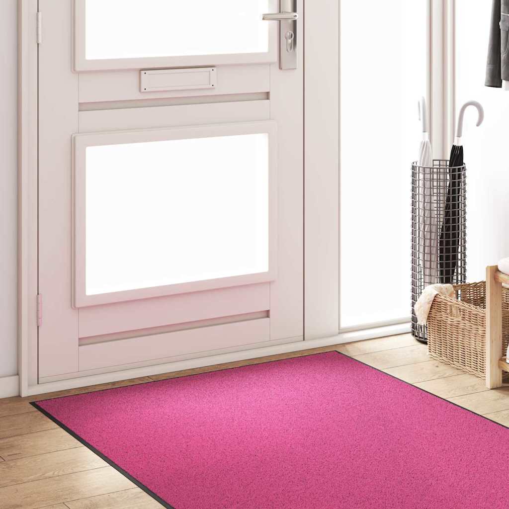 Fußmatte Rosa und Schwarz 120 x 250 cm 100% Polyamid