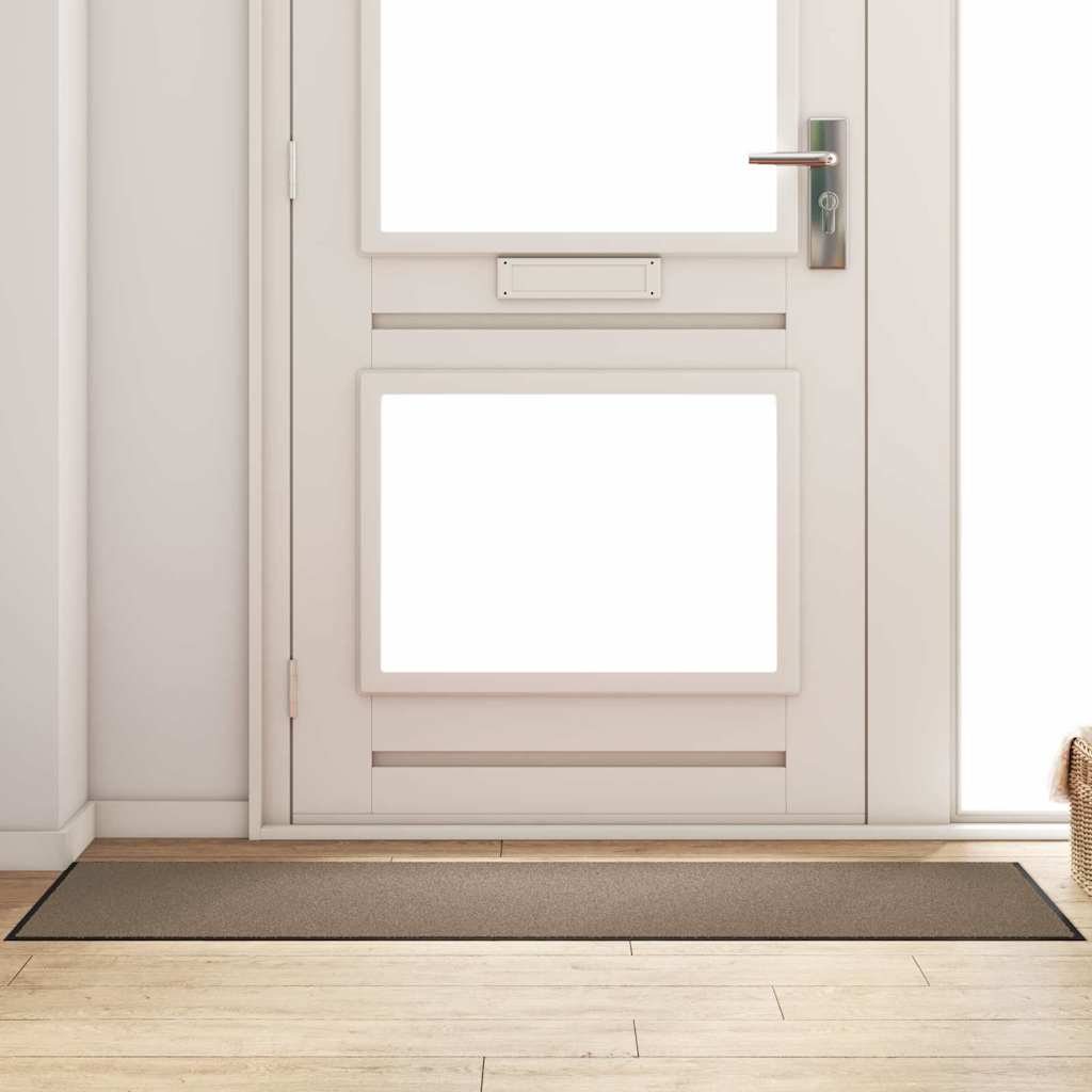 Fußmatte Beige und Schwarz 60 x 180 cm 100% Polyamid