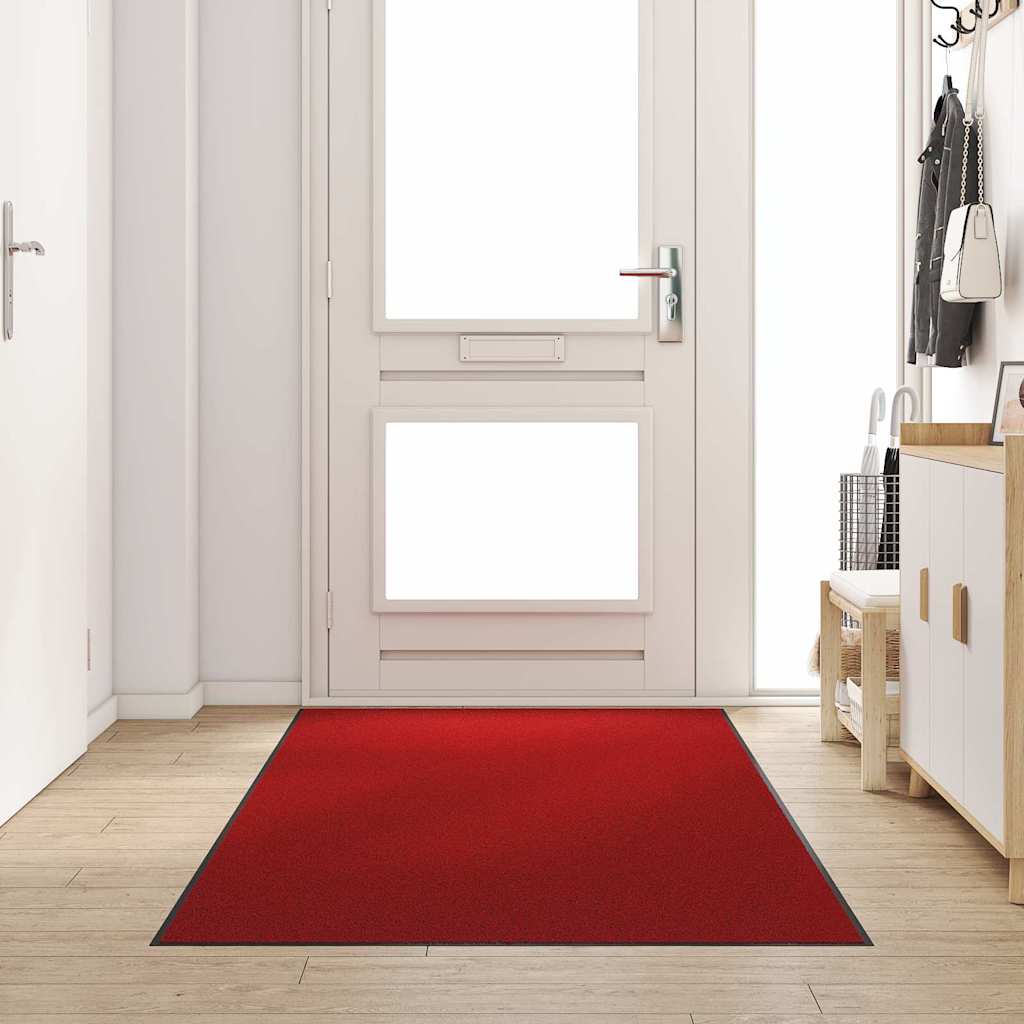 Fußmatte Rot und Schwarz 120 x 300 cm 100% Polyamid