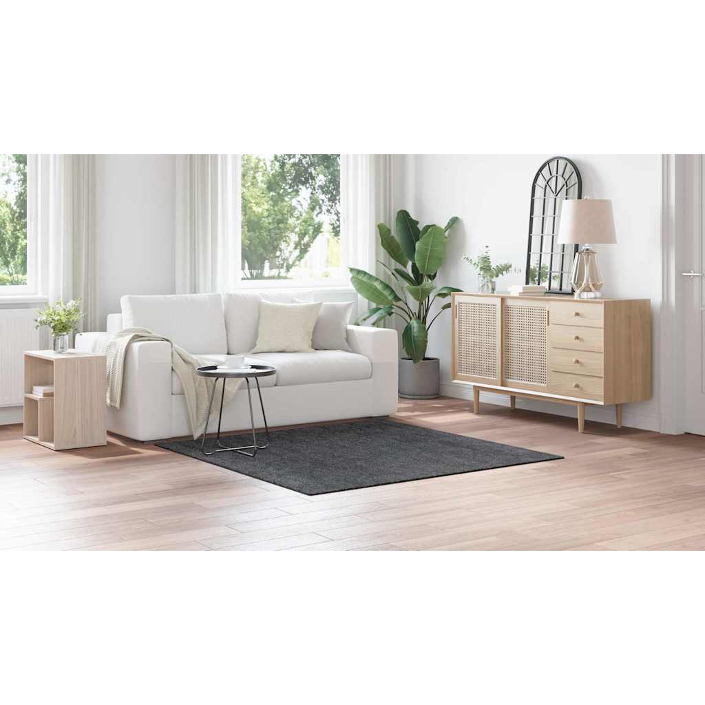 Anti-Rutsch Shaggy Teppich Dunkelgrau 160 x 160 cm PP