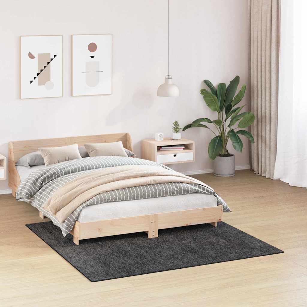 Anti-Rutsch Shaggy Teppich Dunkelgrau 160 x 160 cm PP