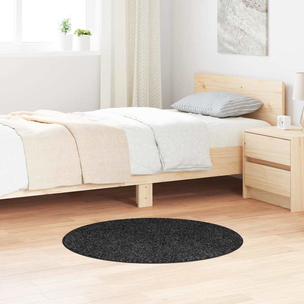 Anti-Rutsch Shaggy Teppich Dunkelgrau 90 x 90 cm PP
