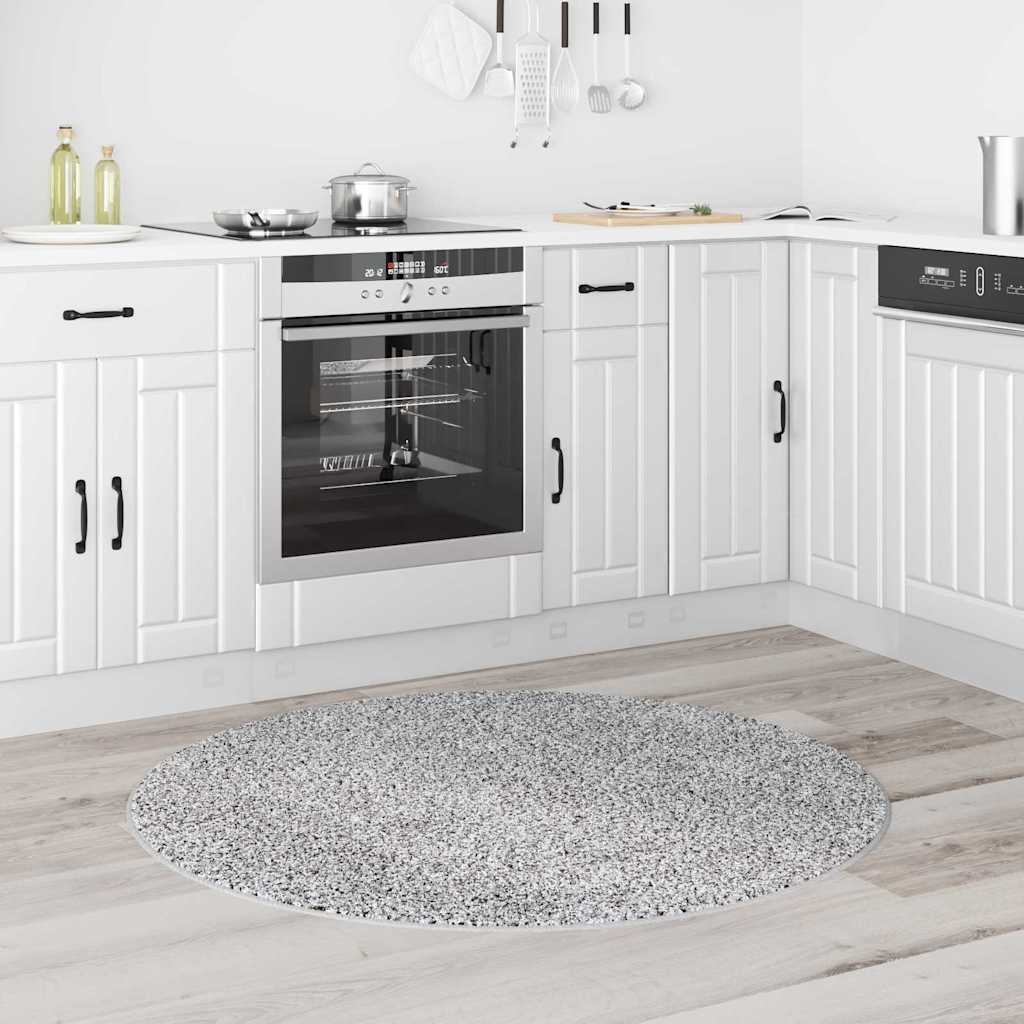 Anti-Rutsch Shaggy Teppich Grau 120 x 120 cm PP