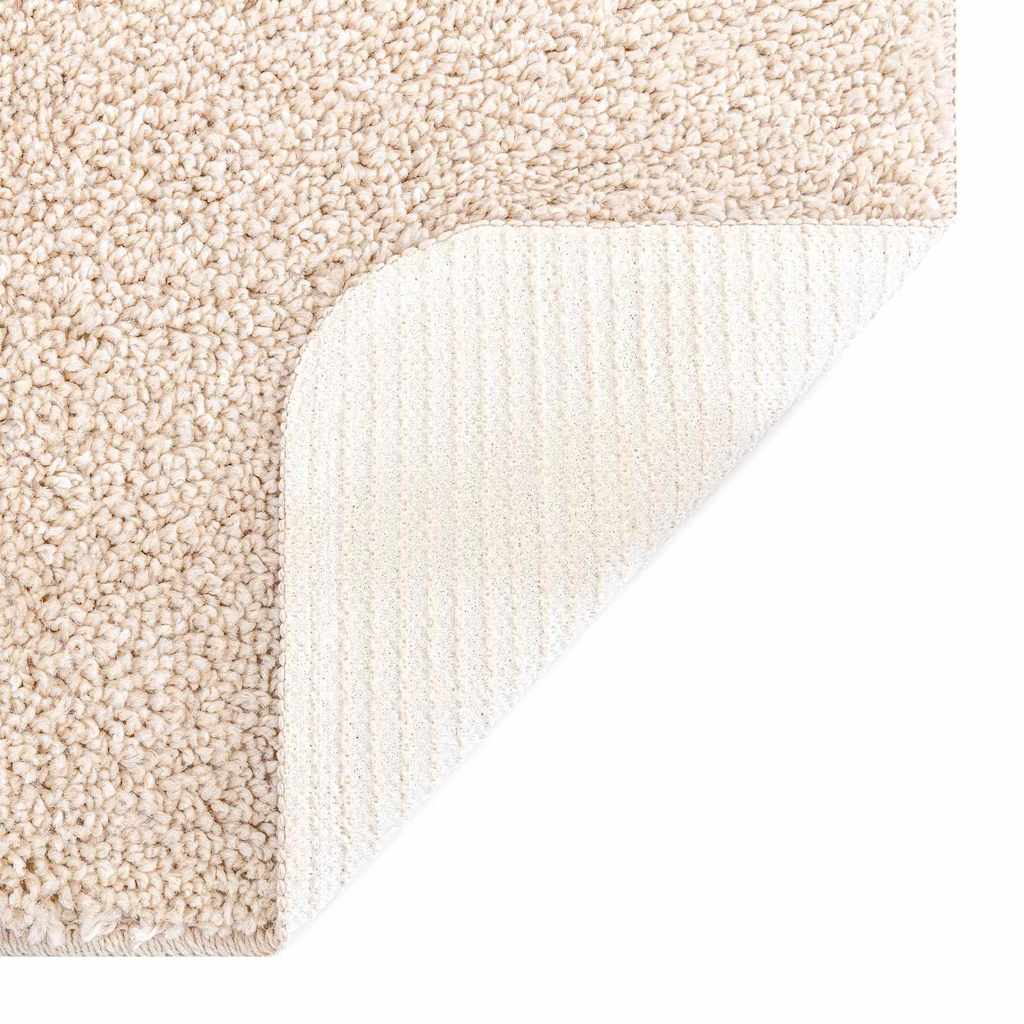 Anti-Rutsch Shaggy Teppich Creme 120 x 120 cm PP