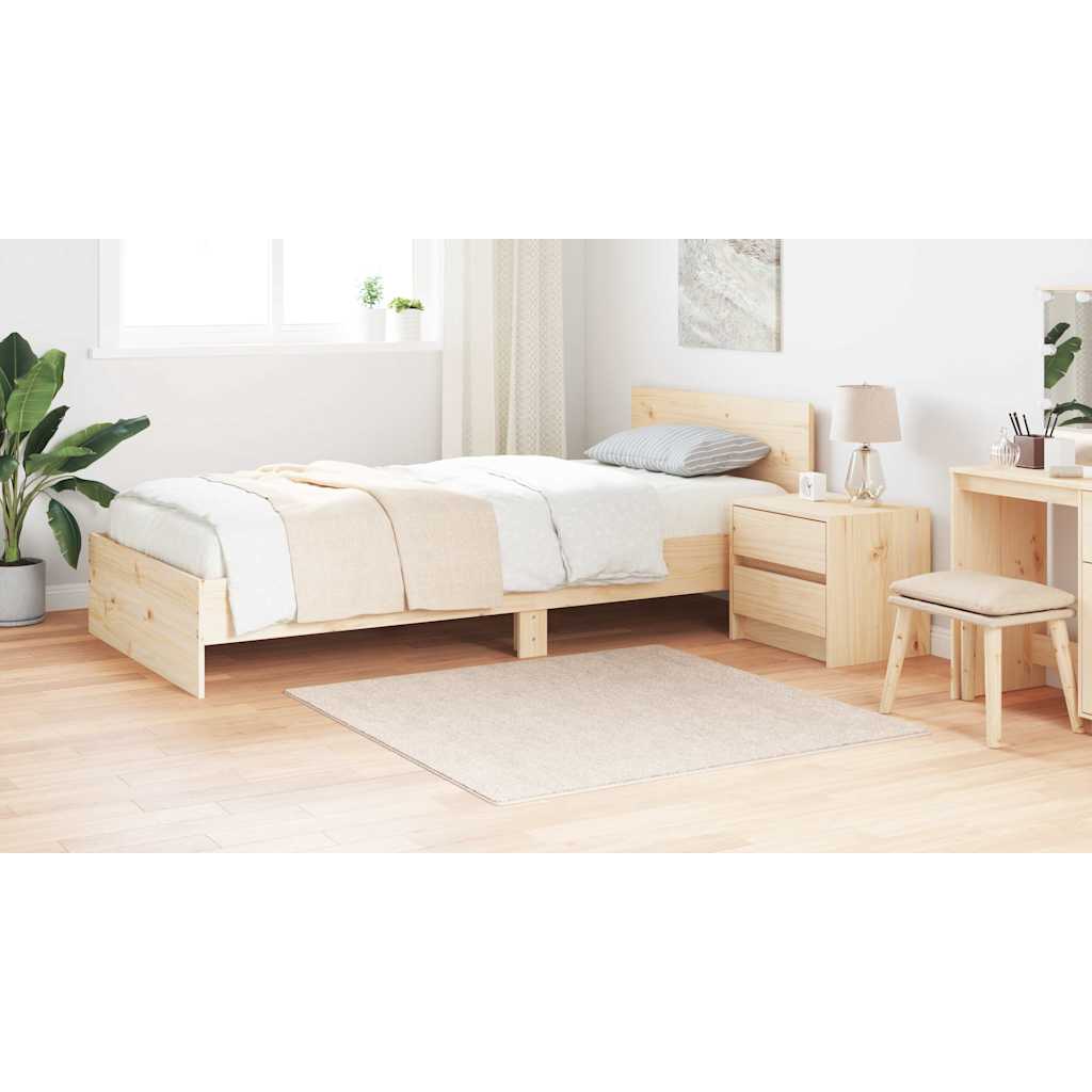 Anti-Rutsch Shaggy Teppich Creme 120 x 120 cm PP