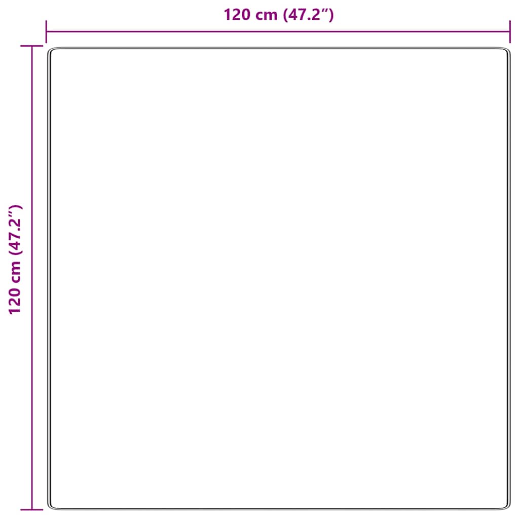 Anti-Rutsch Shaggy Teppich Creme 120 x 120 cm PP