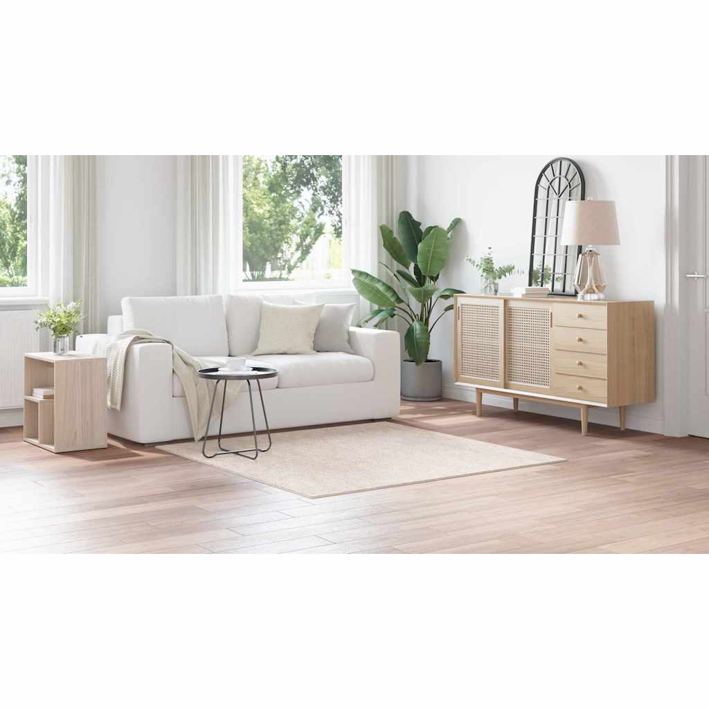 Anti-Rutsch Shaggy Teppich Creme 160 x 160 cm PP