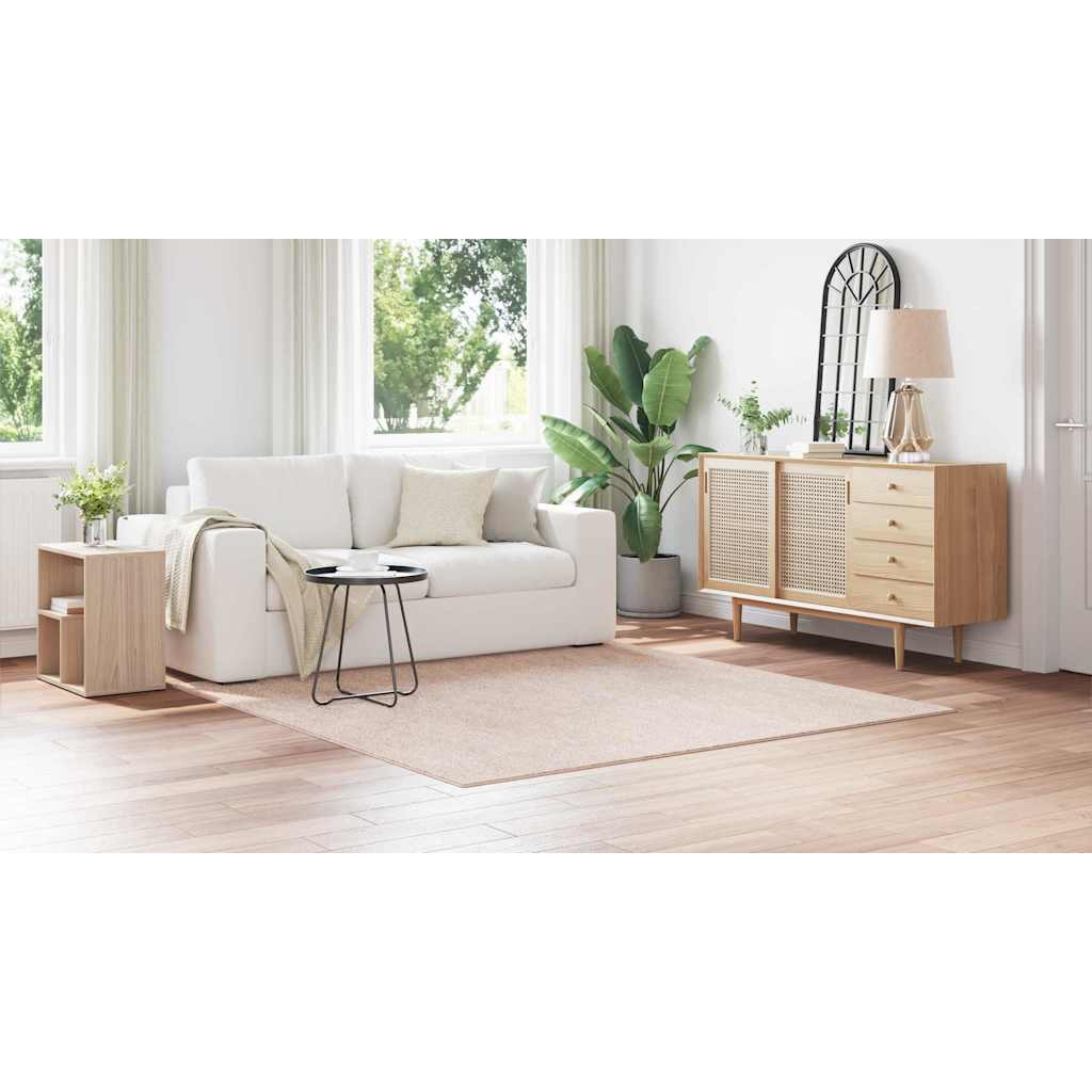 Anti-Rutsch Shaggy Teppich Creme 200 x 200 cm PP