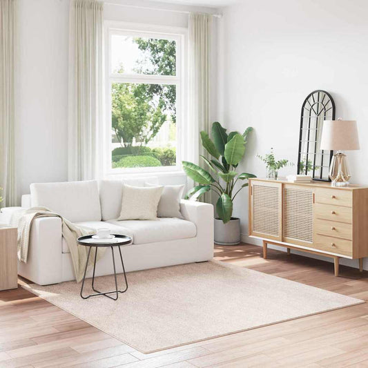 Anti-Rutsch Shaggy Teppich Creme 200 x 200 cm PP