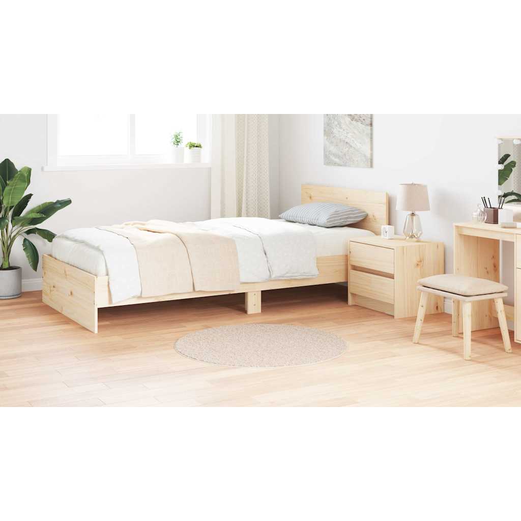 Anti-Rutsch Shaggy Teppich Creme 90 x 90 cm PP