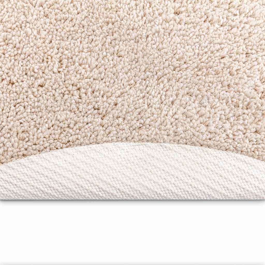 Anti-Rutsch Shaggy Teppich Creme 120 x 120 cm PP