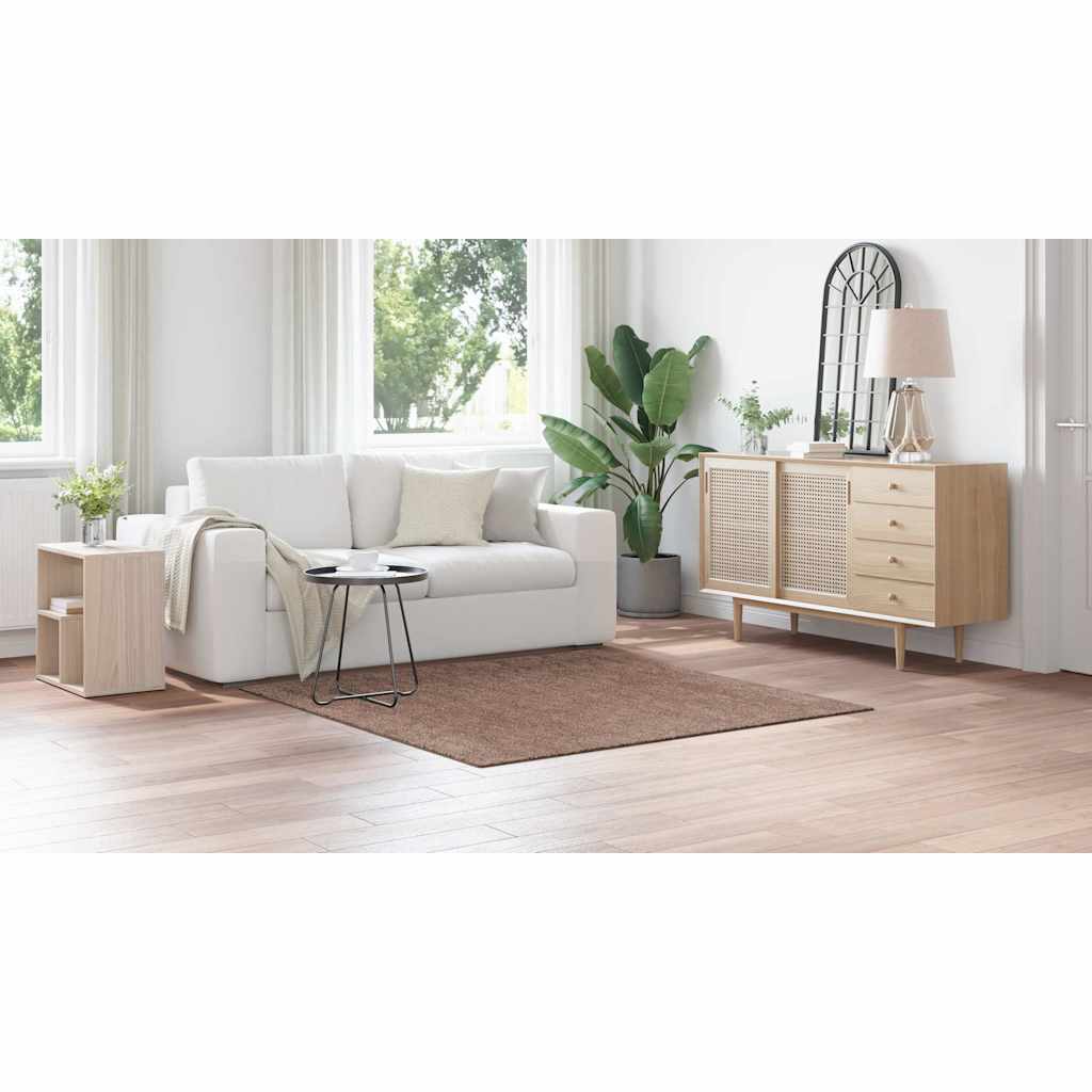 Anti-Rutsch Shaggy Teppich Braun 160 x 160 cm PP
