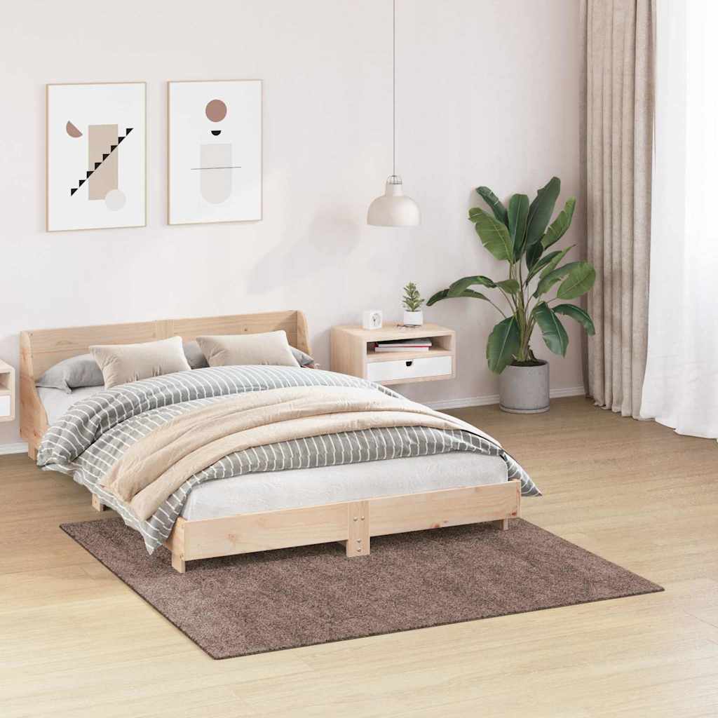 Anti-Rutsch Shaggy Teppich Braun 160 x 160 cm PP