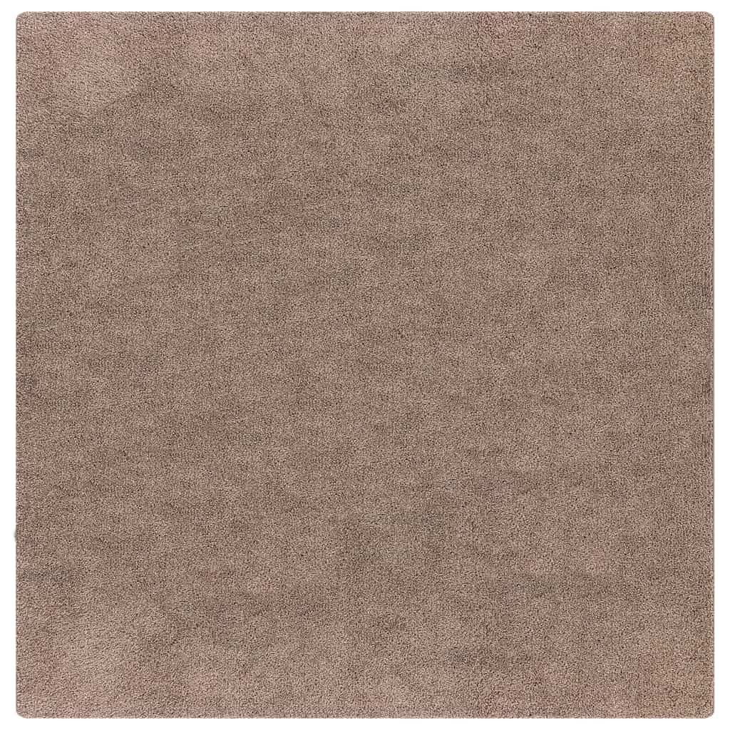 Anti-Rutsch Shaggy Teppich Braun 160 x 160 cm PP
