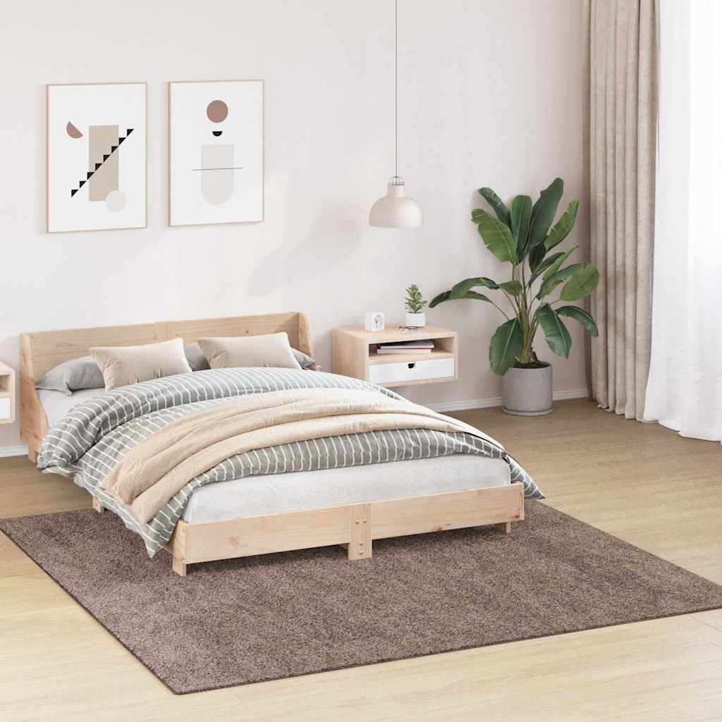 Anti-Rutsch Shaggy Teppich Braun 200 x 200 cm PP