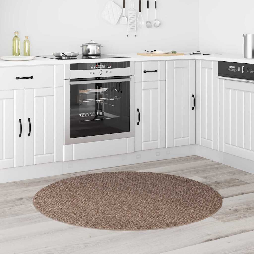 Anti-Rutsch Shaggy Teppich Braun 120 x 120 cm PP