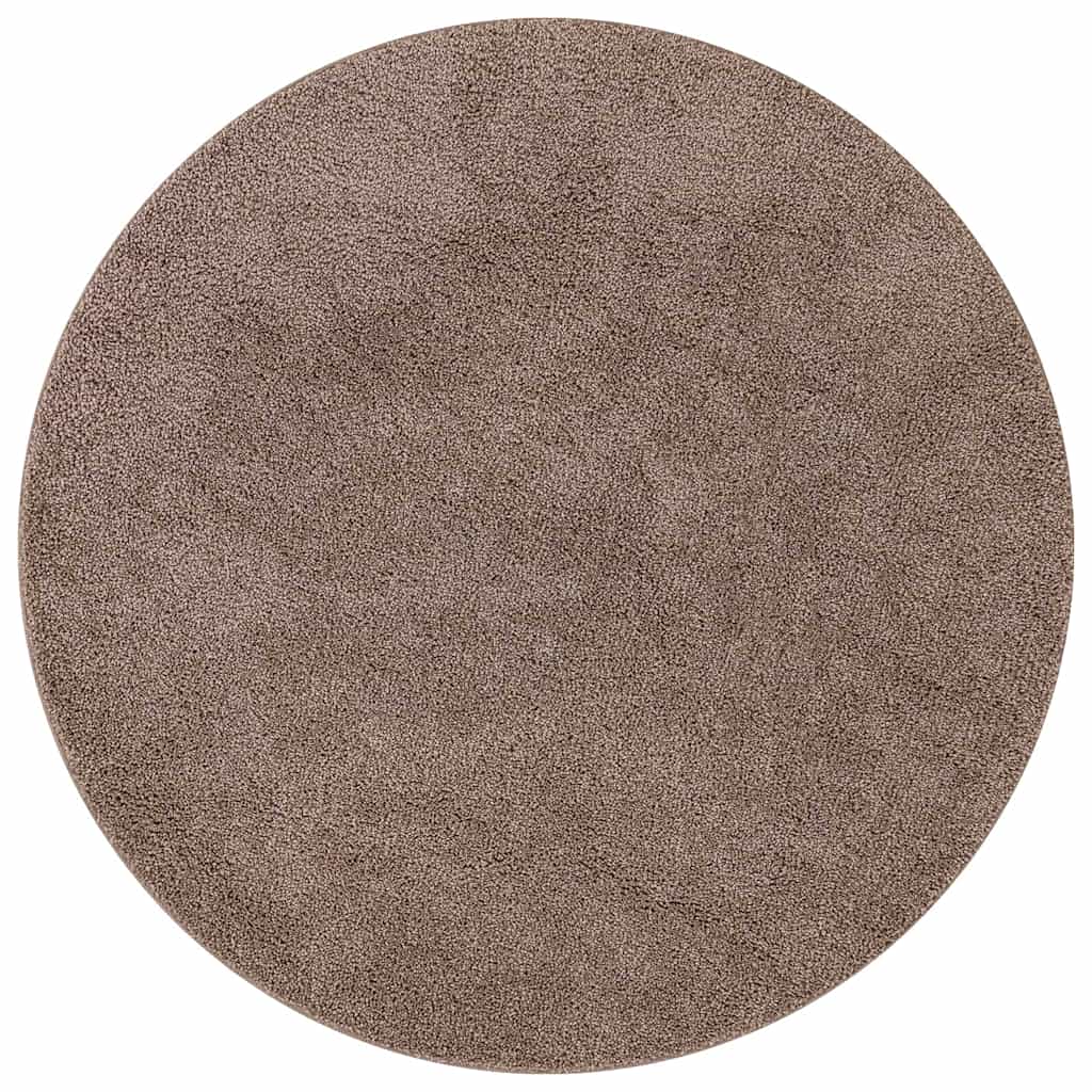 Anti-Rutsch Shaggy Teppich Braun 120 x 120 cm PP