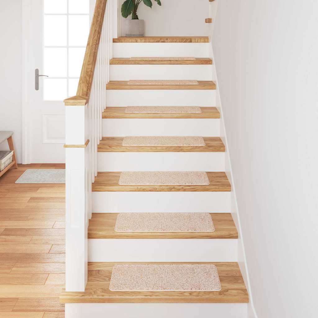 Rutschfeste Treppenmatten 15 stk. 60 x 25 cm Creme PP