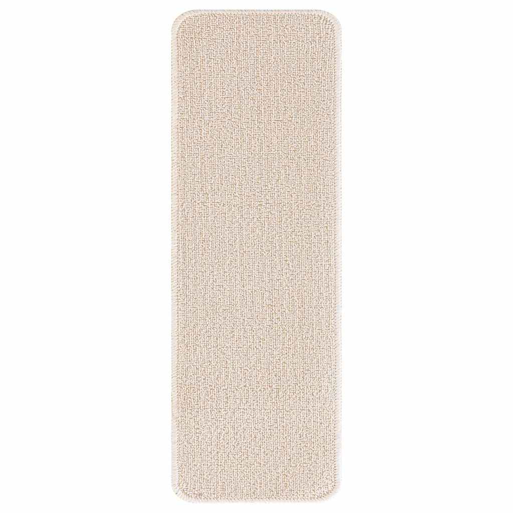 Rutschfeste Treppenmatten 15 stk. 60 x 25 cm Creme PP