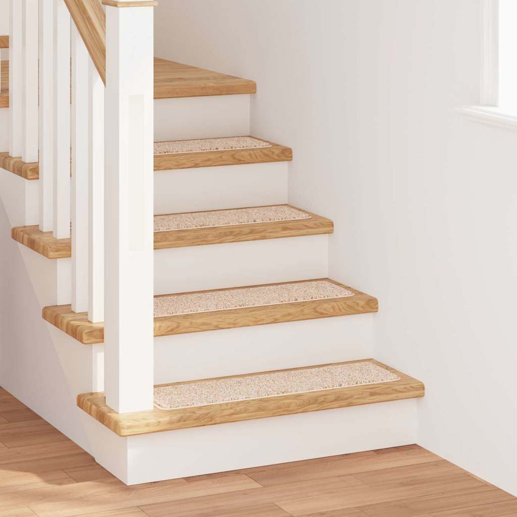 Rutschfeste Stufenmatten 15 stk. 75 x 20 cm Creme PP