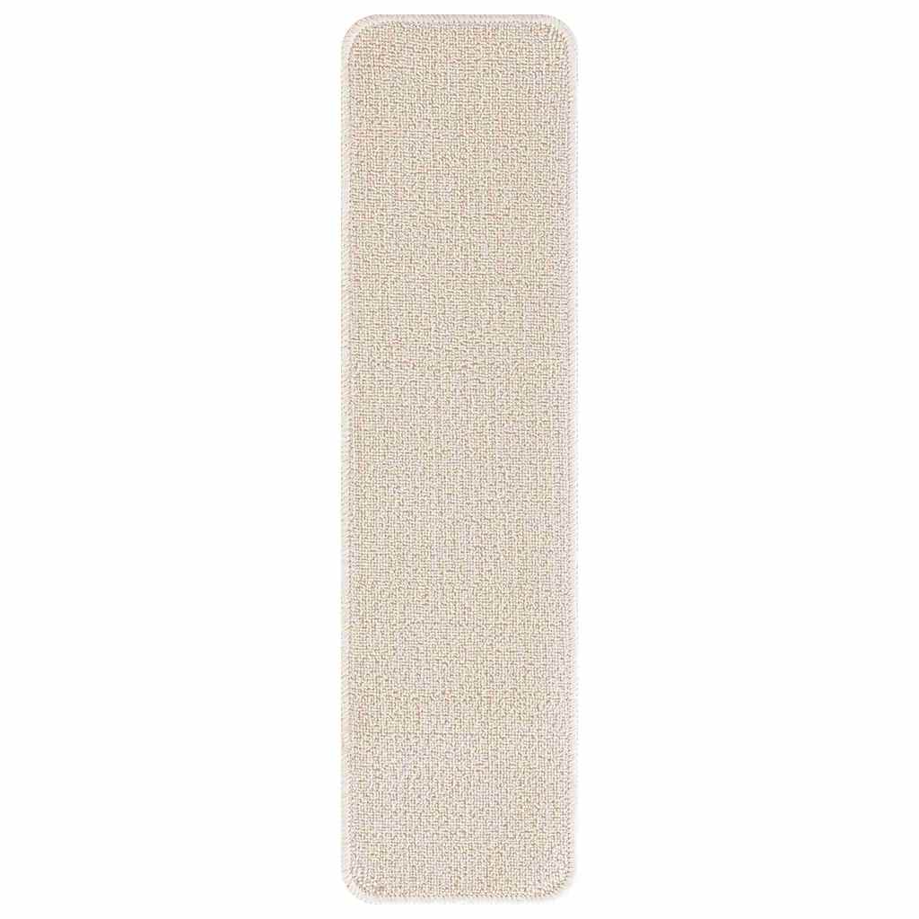 Rutschfeste Stufenmatten 15 stk. 75 x 20 cm Creme PP