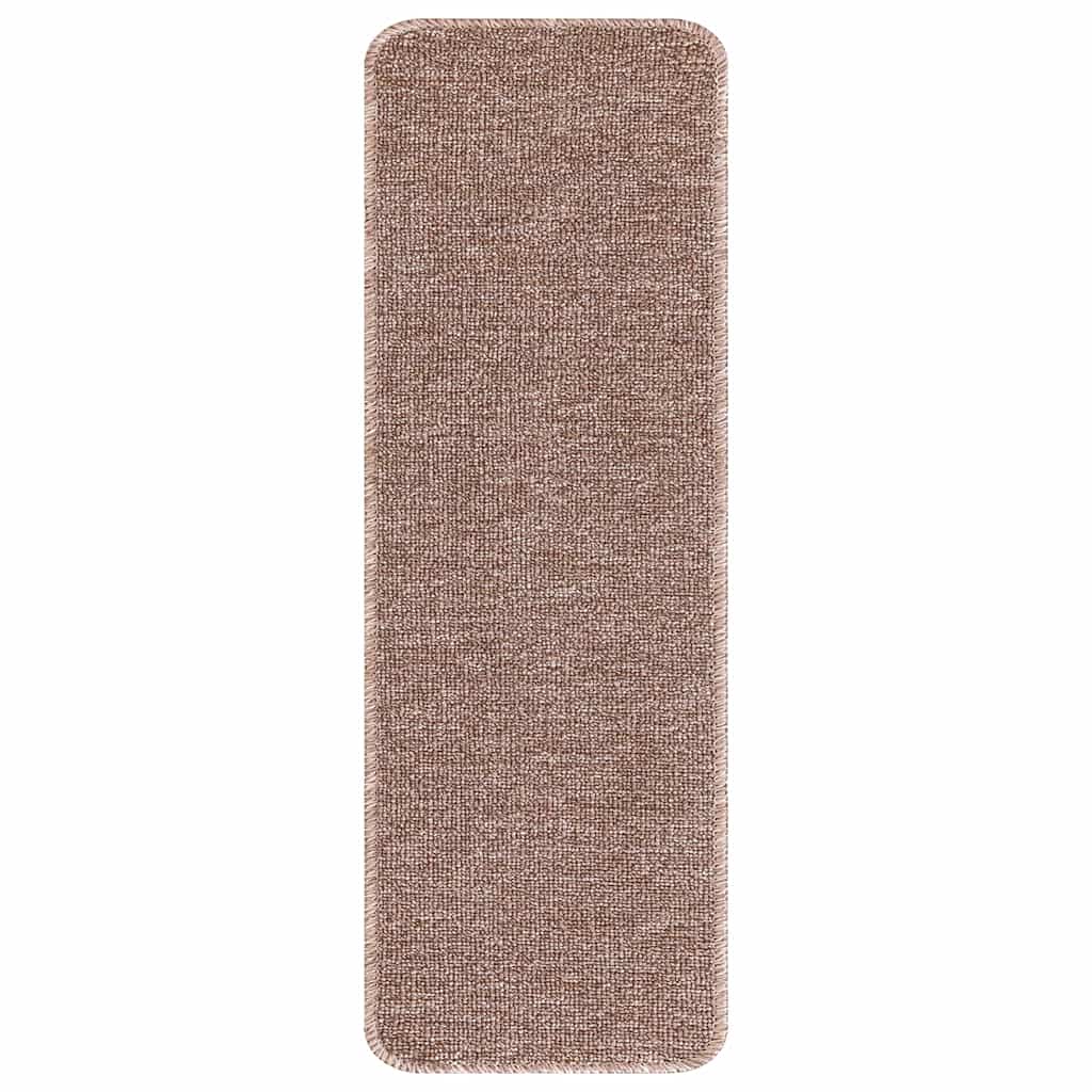 Rutschfeste Stufenmatten 15 stk. 60 x 25 cm Hellbraun PP