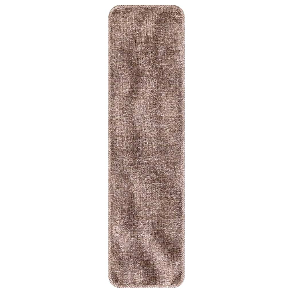 Rutschfeste Treppenmatten 15 stk. 75 x 20 cm Hellbraun PP