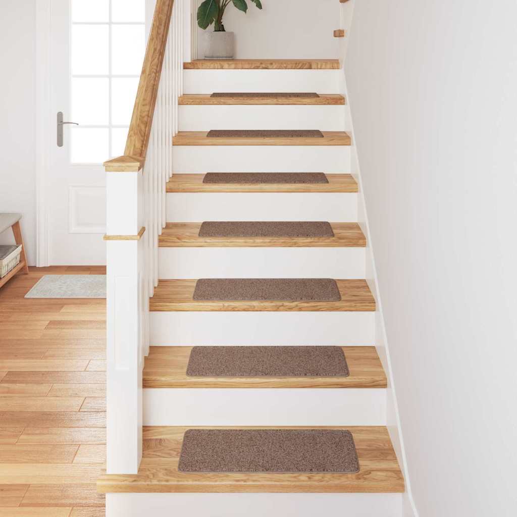Rutschfeste Stufenmatten 15 stk. 60 x 25 cm Braun PP