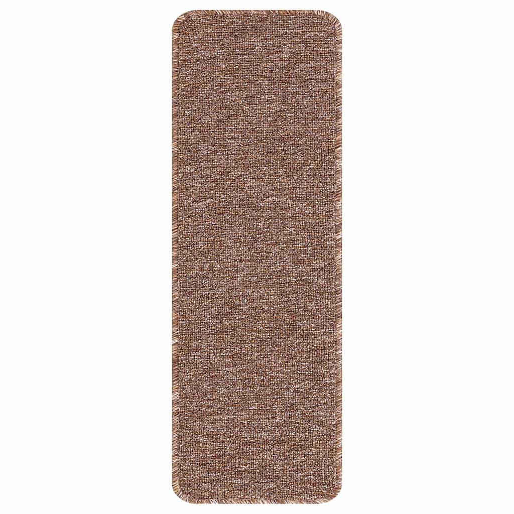 Rutschfeste Stufenmatten 15 stk. 60 x 25 cm Braun PP