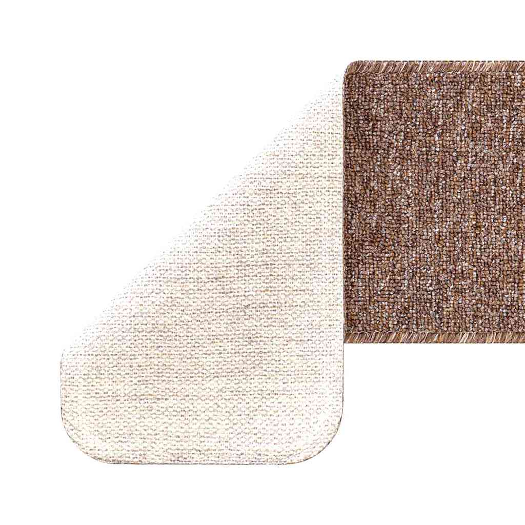 Rutschfeste Treppenmatten 15 stk. 75 x 20 cm Braun PP